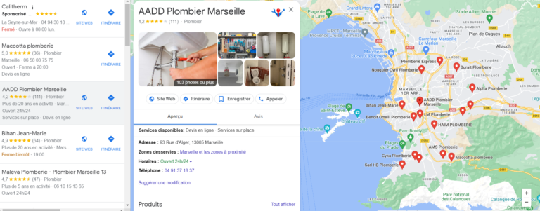 Fiche GMB Marseille - exemple consultant SEO à marseille