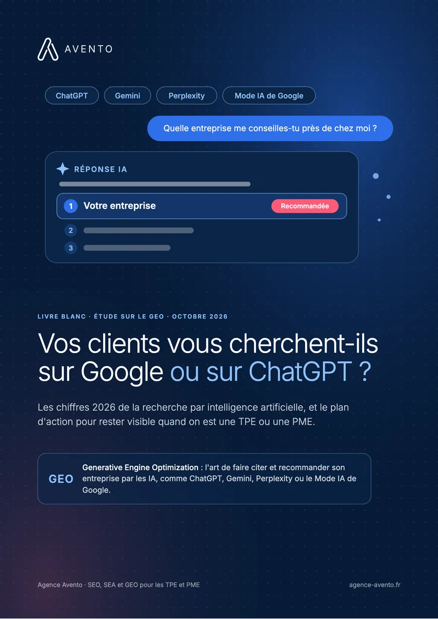 Couverture de l'étude GEO 2026 d'Avento