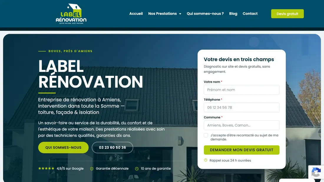 Site de Label Rénovation à Amiens