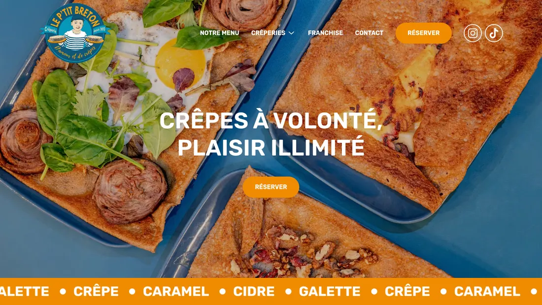 Site des crêperies Le P'tit Breton